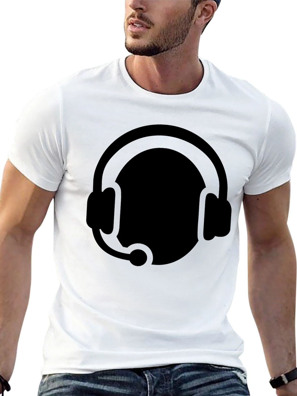Gamer Headset Graphic Tee - Black