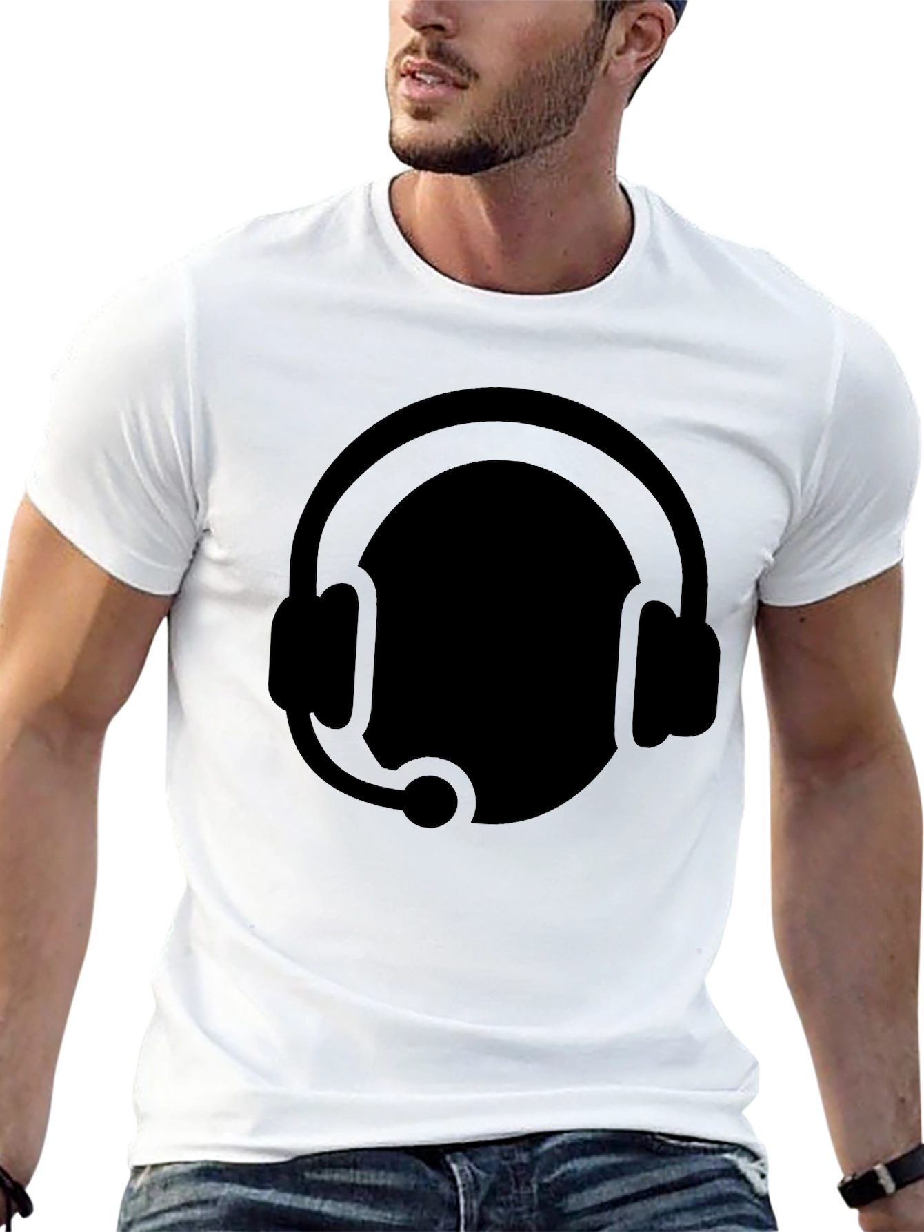 Gamer Headset Graphic Tee - Black