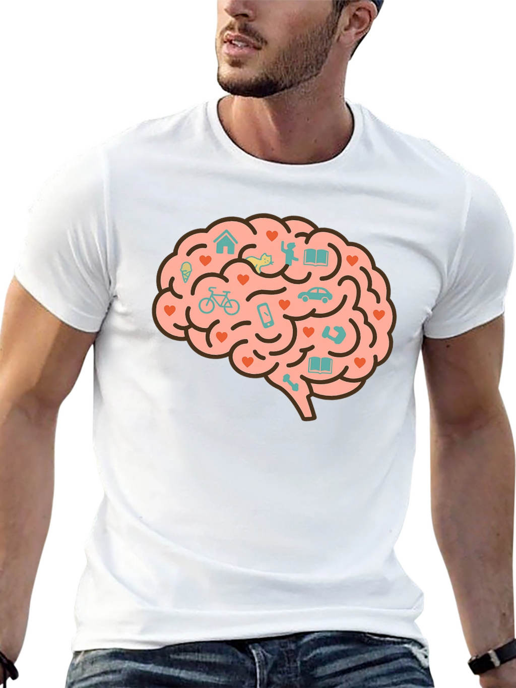 Brain Love T-Shirt - Unique Graphic Tee