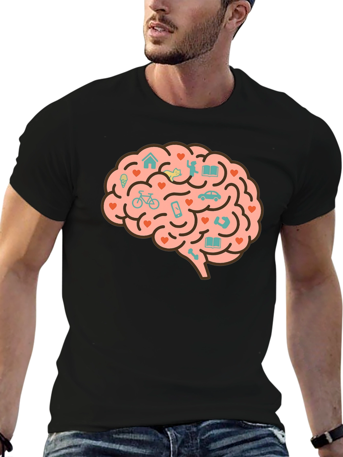Brain Love T-Shirt - Unique Graphic Tee