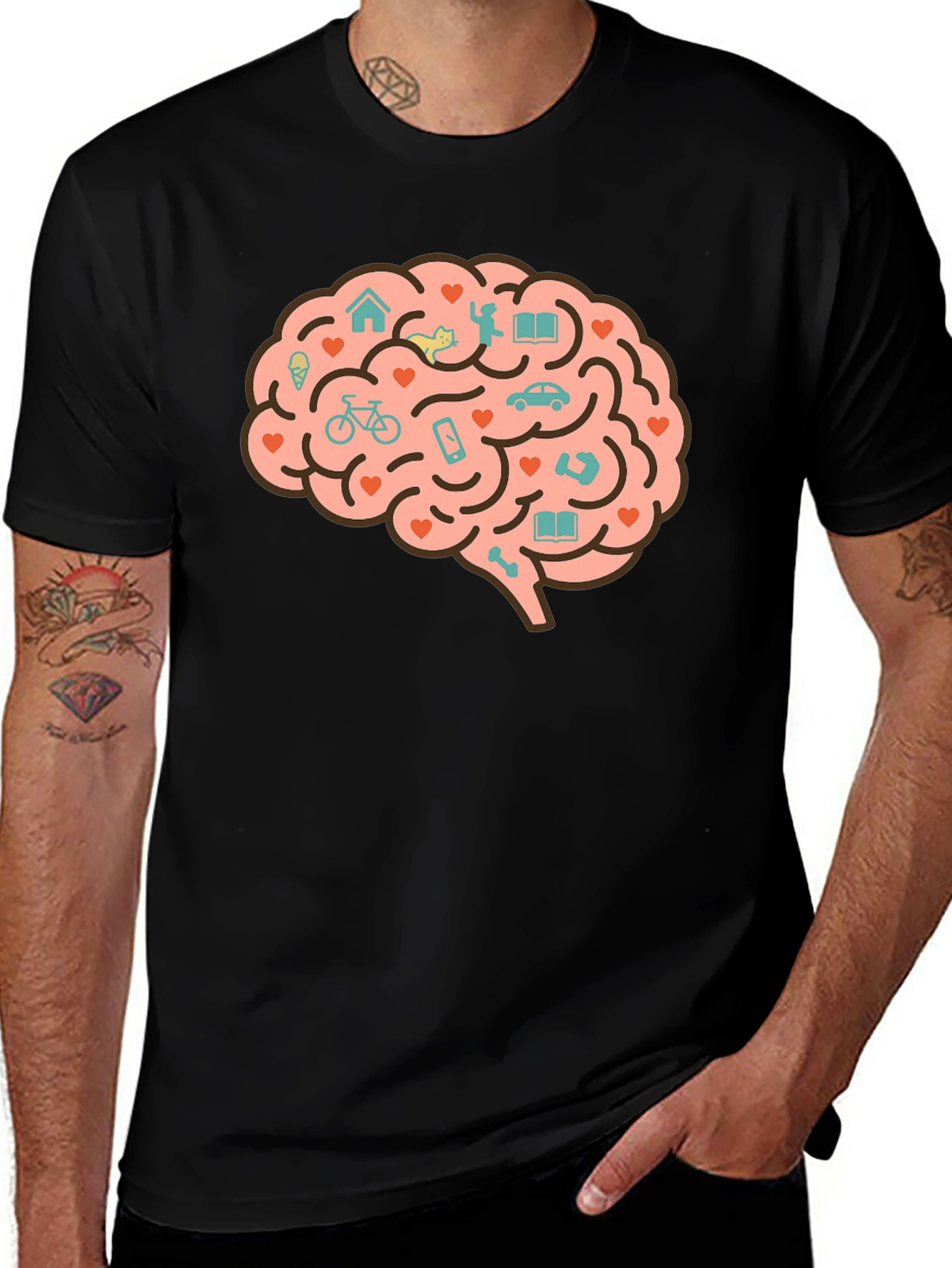 Brain Love T-Shirt - Unique Graphic Tee
