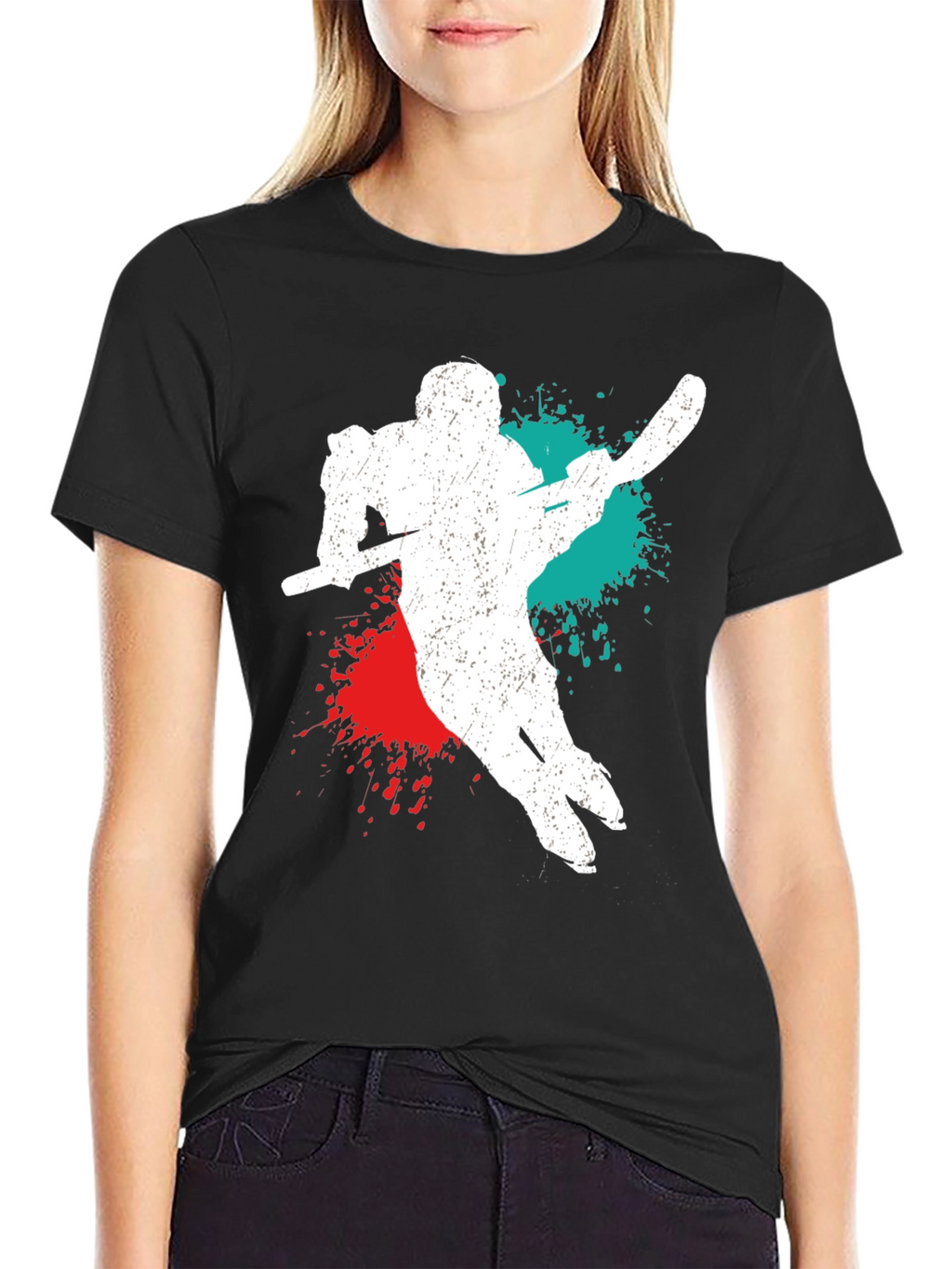 Hockey Player Graphic T-Shirt