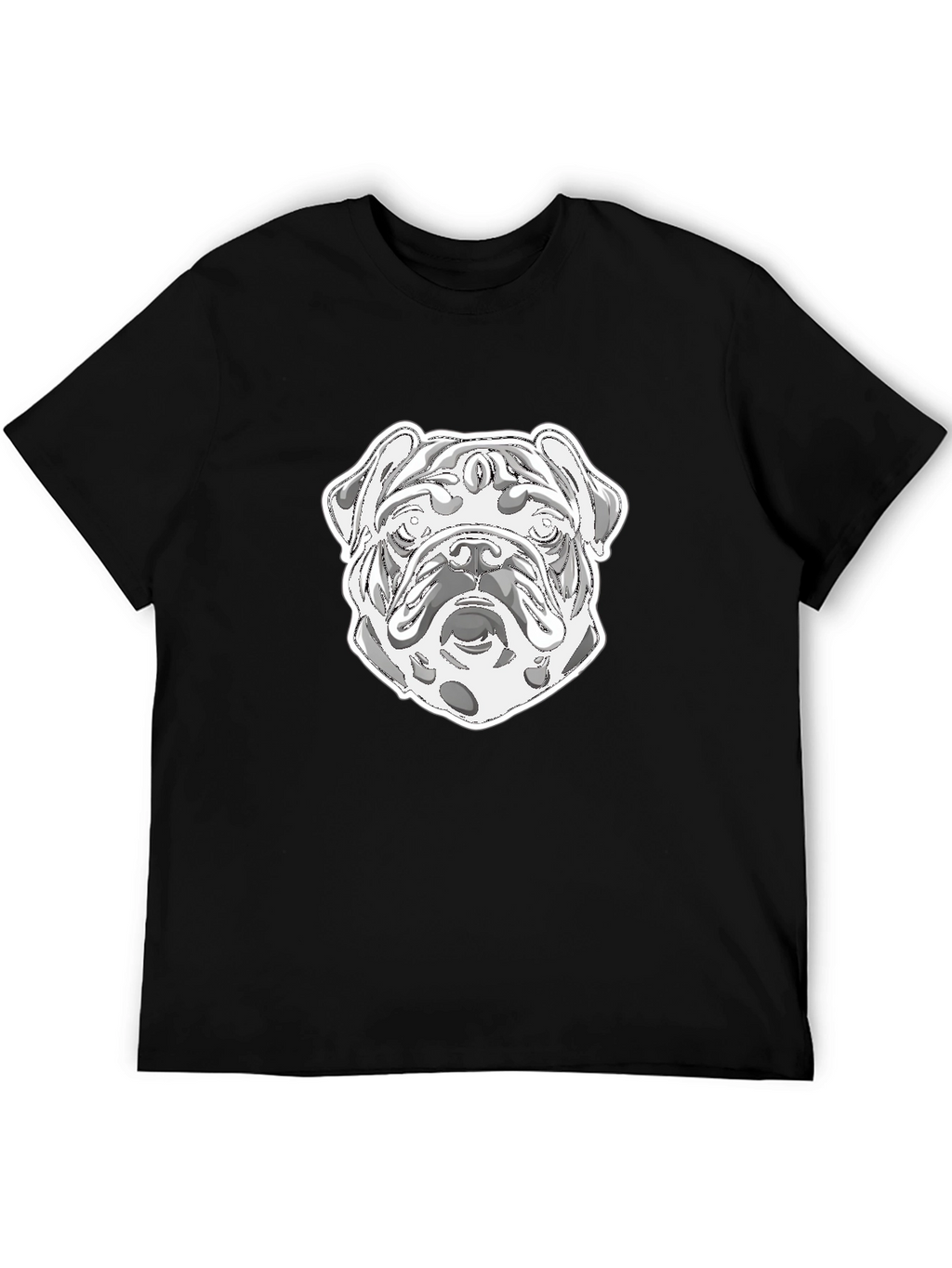 Bulldog Graphic Print Crew Neck T-Shirt