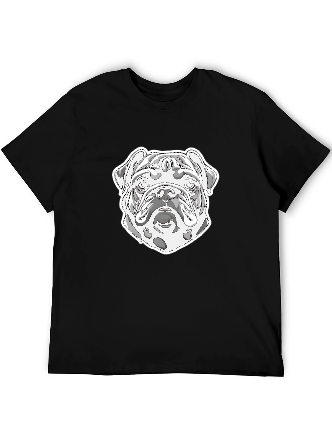 Bulldog Graphic Print Crew Neck T-Shirt