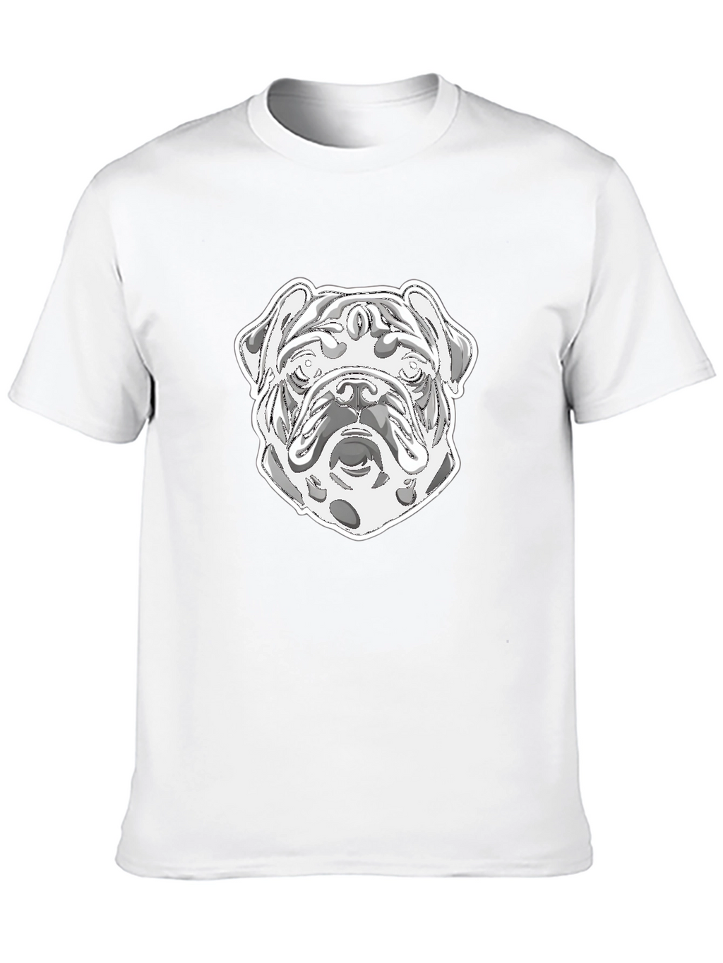 Bulldog Graphic Print Crew Neck T-Shirt