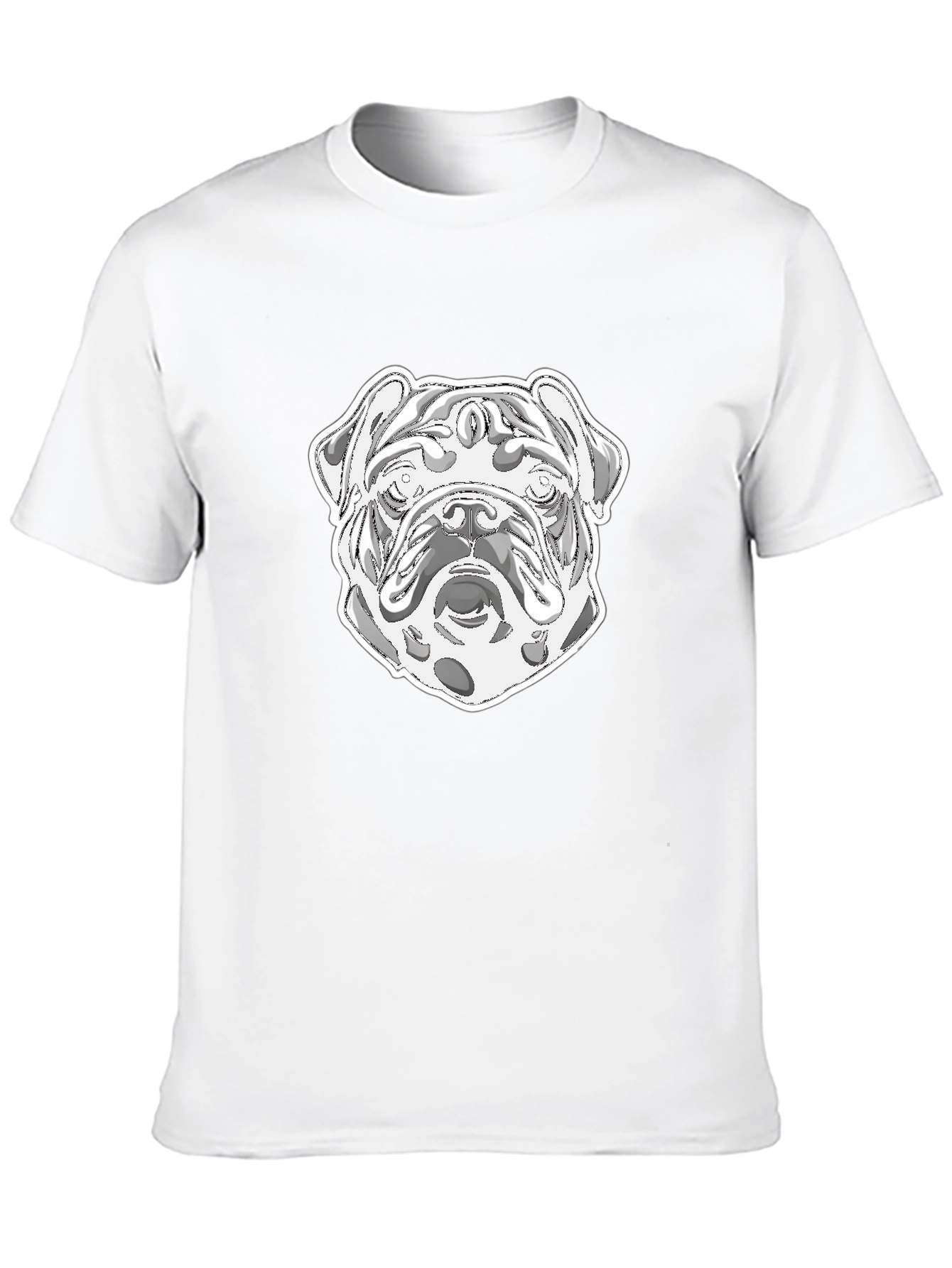 Bulldog Graphic Print Crew Neck T-Shirt