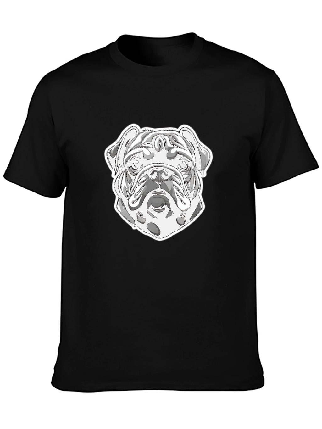 Bulldog Graphic Print Crew Neck T-Shirt