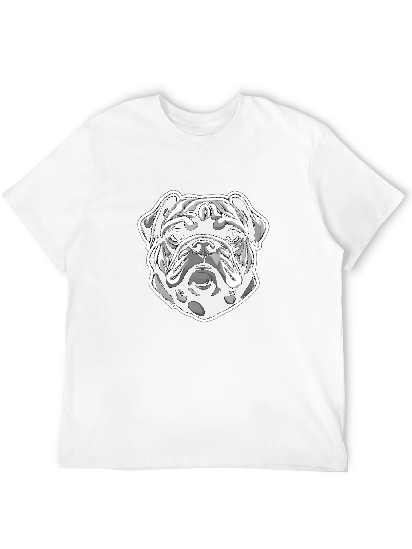 Bulldog Graphic Print Crew Neck T-Shirt