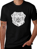 Bulldog Graphic Print Crew Neck T-Shirt