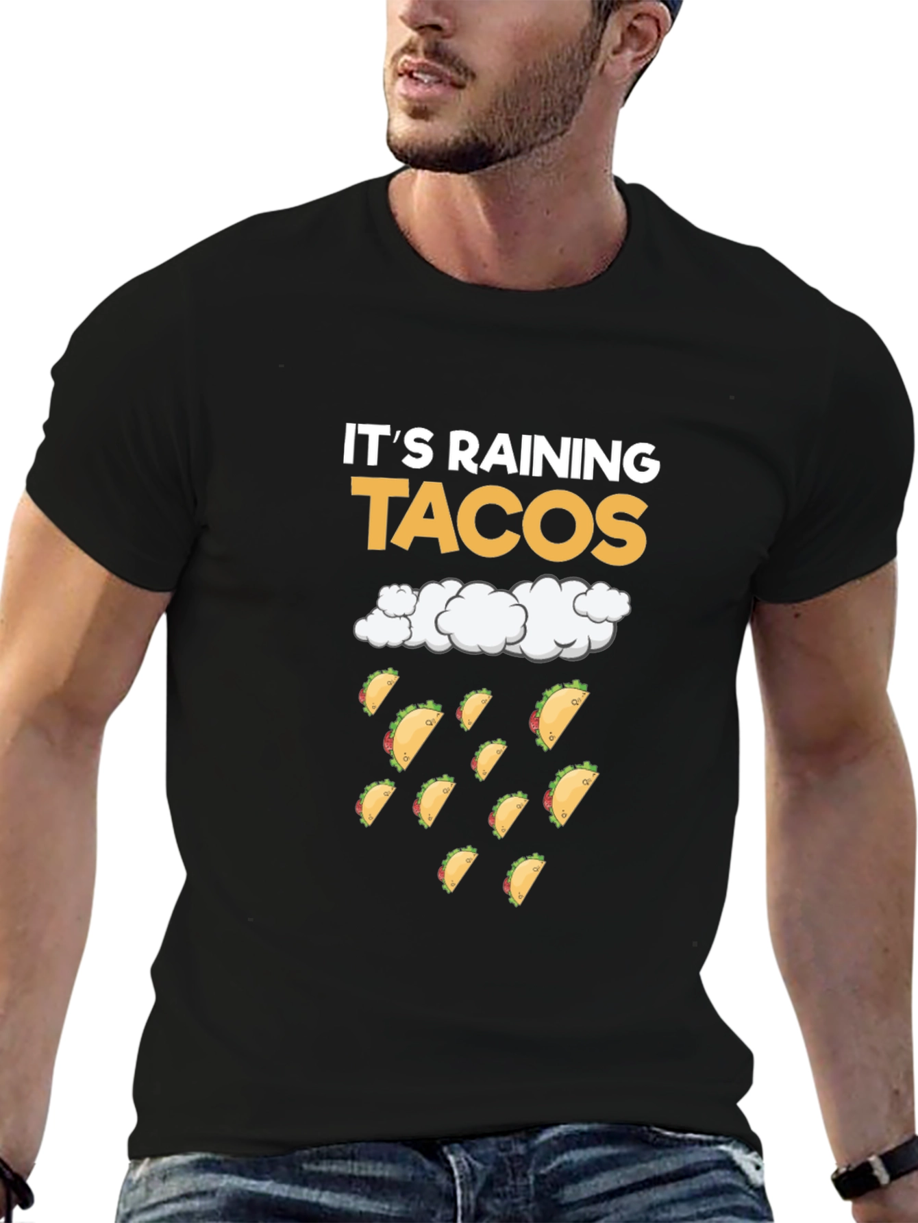 Its Raining Tacos Black T-Shirt