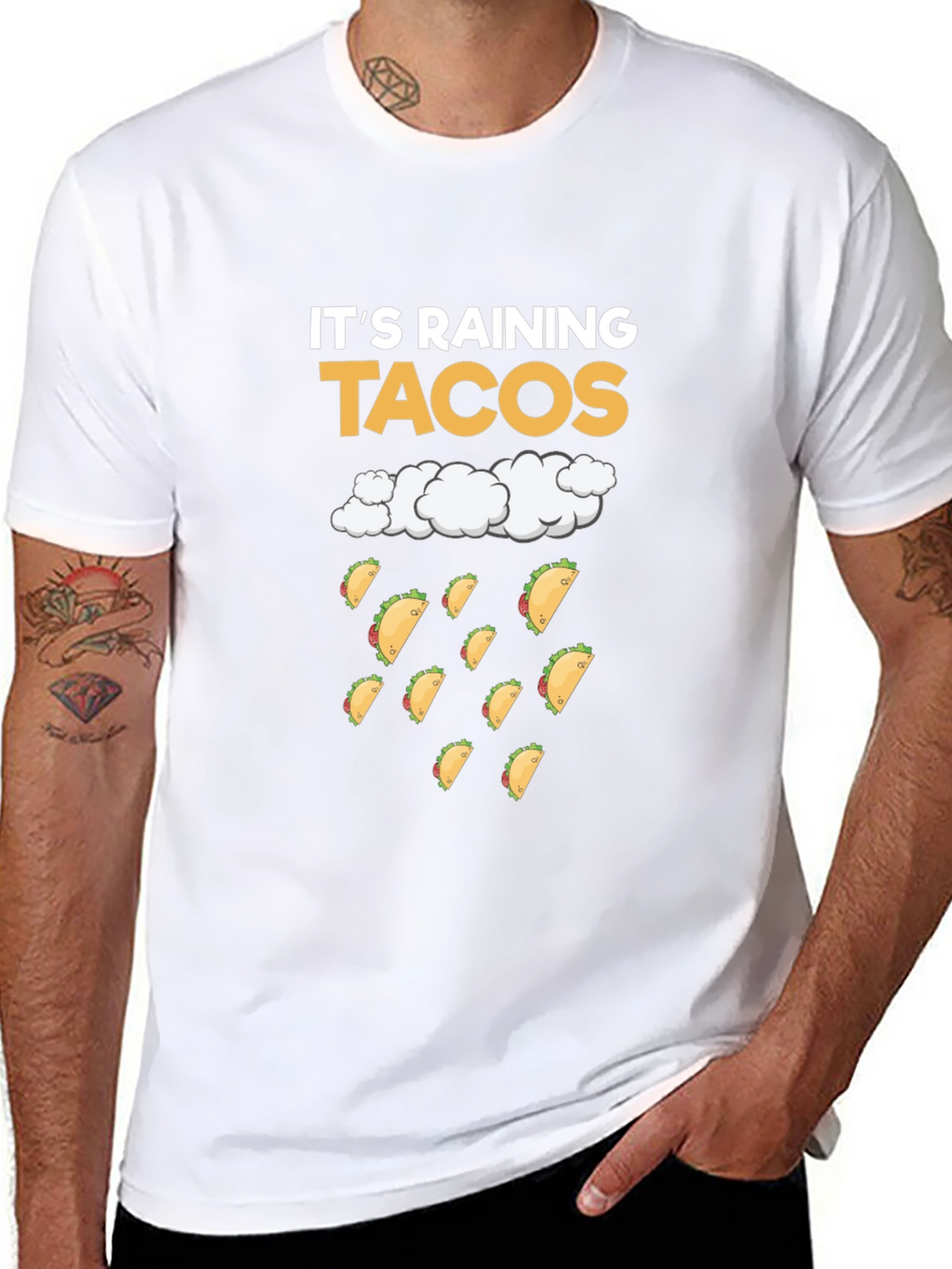 Its Raining Tacos Black T-Shirt