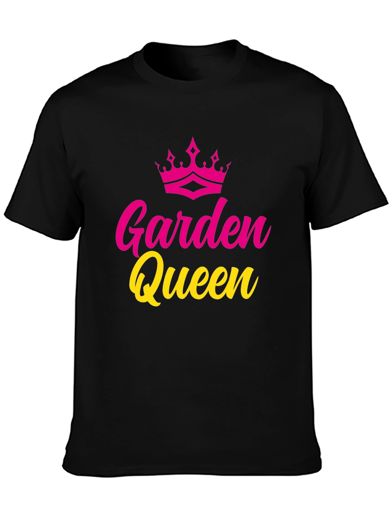 Garden Queen Graphic Tee - Black Cotton T-Shirt