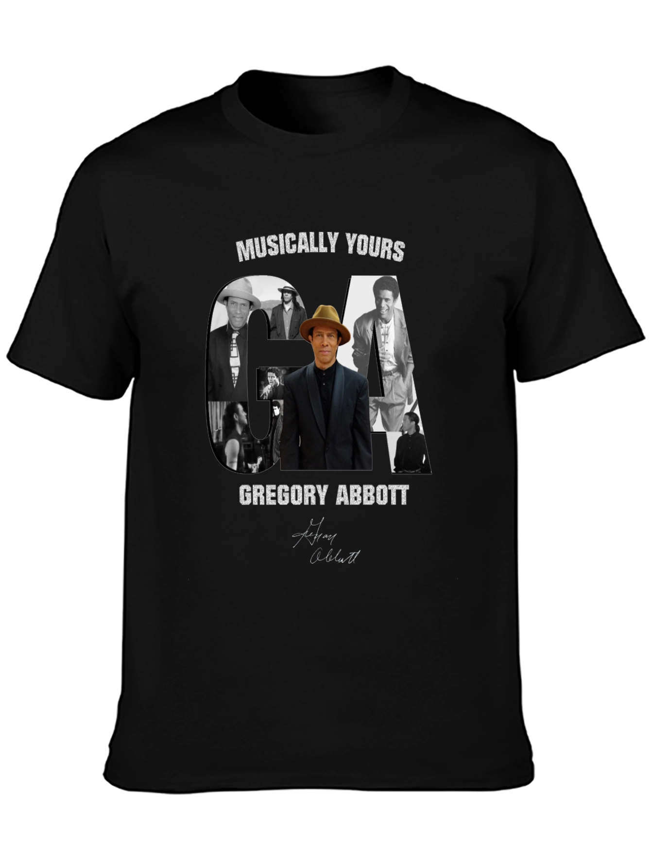 Gregory Abbott T-Shirt - Musically Yours - Mens Black Tee