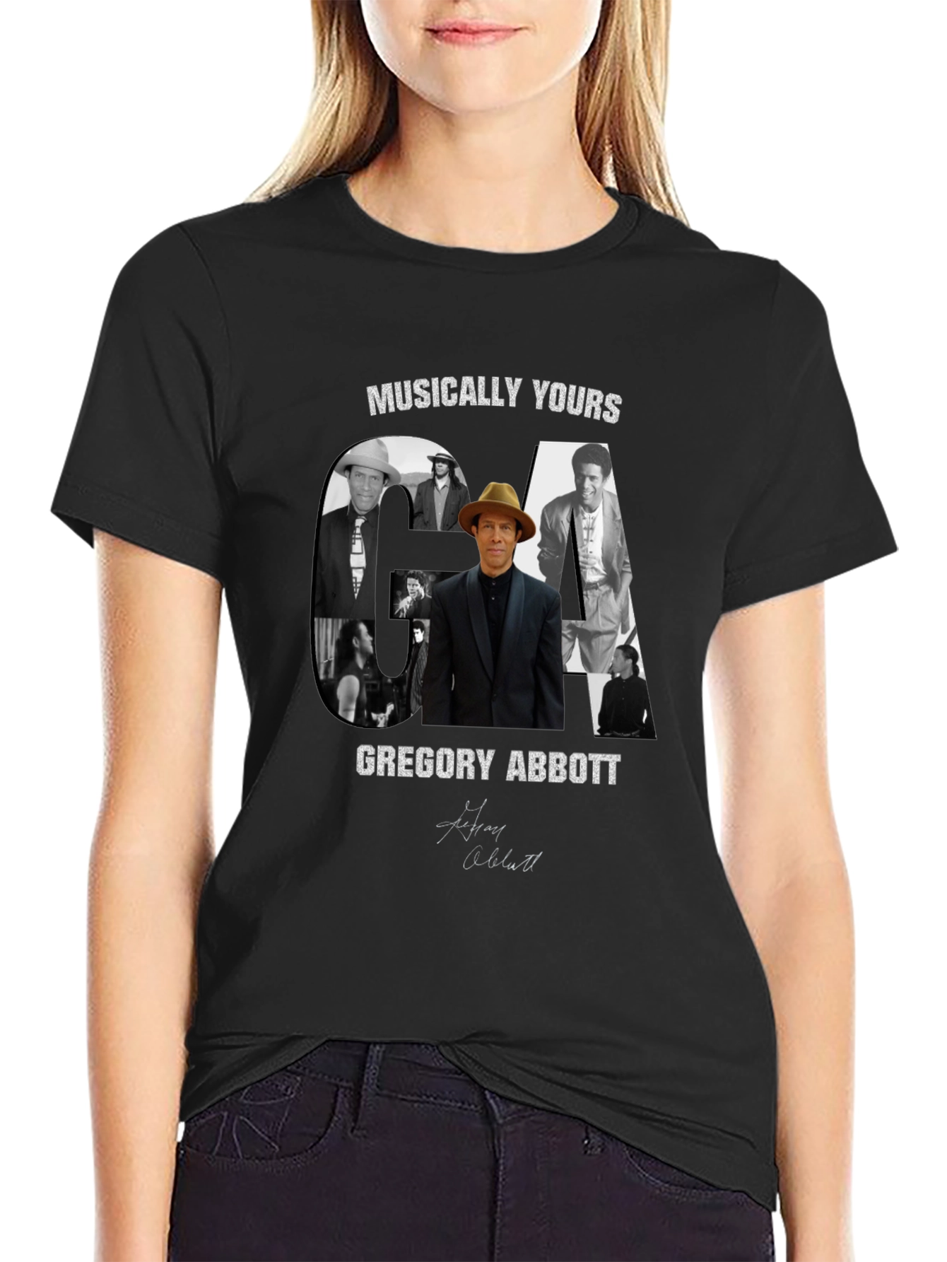 Gregory Abbott T-Shirt - Musically Yours - Mens Black Tee