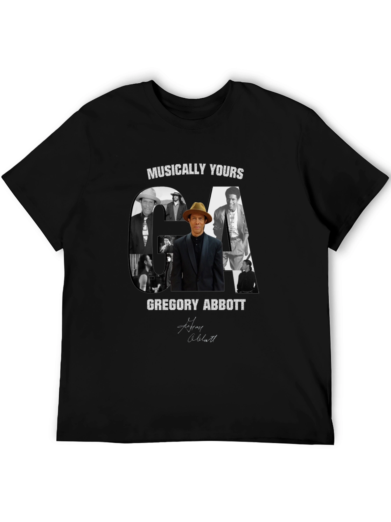Gregory Abbott T-Shirt - Musically Yours - Mens Black Tee