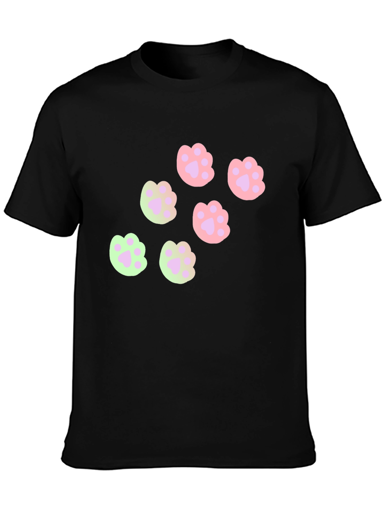 Cute Paw Print T-Shirt - Casual Graphic Tee