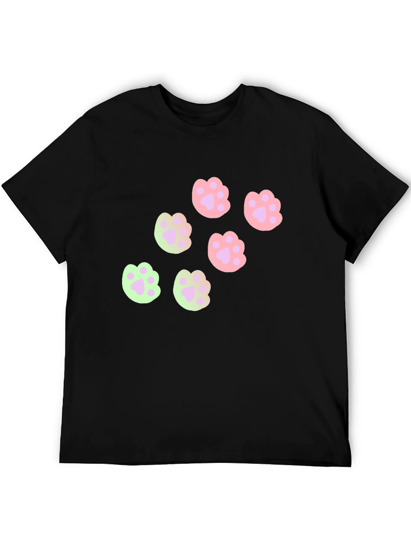 Cute Paw Print T-Shirt - Casual Graphic Tee