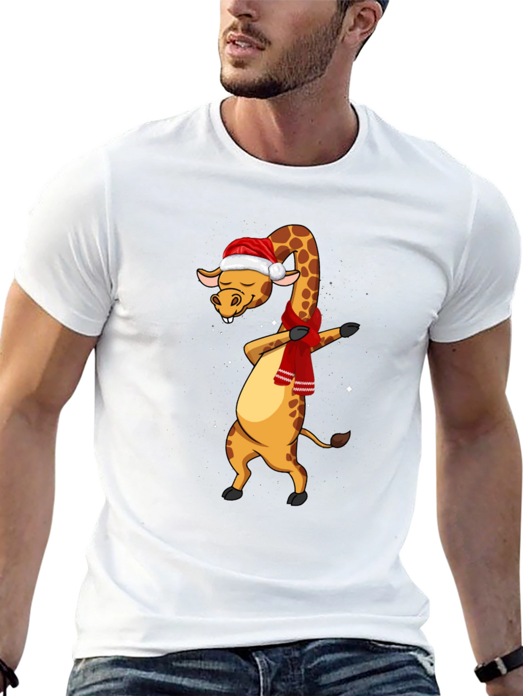 Dabbing Giraffe Christmas T-Shirt