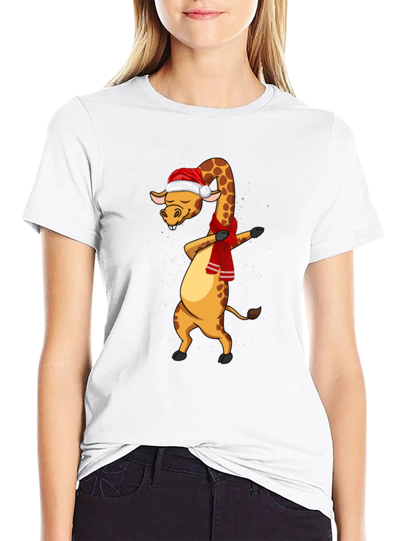 Dabbing Giraffe Christmas T-Shirt