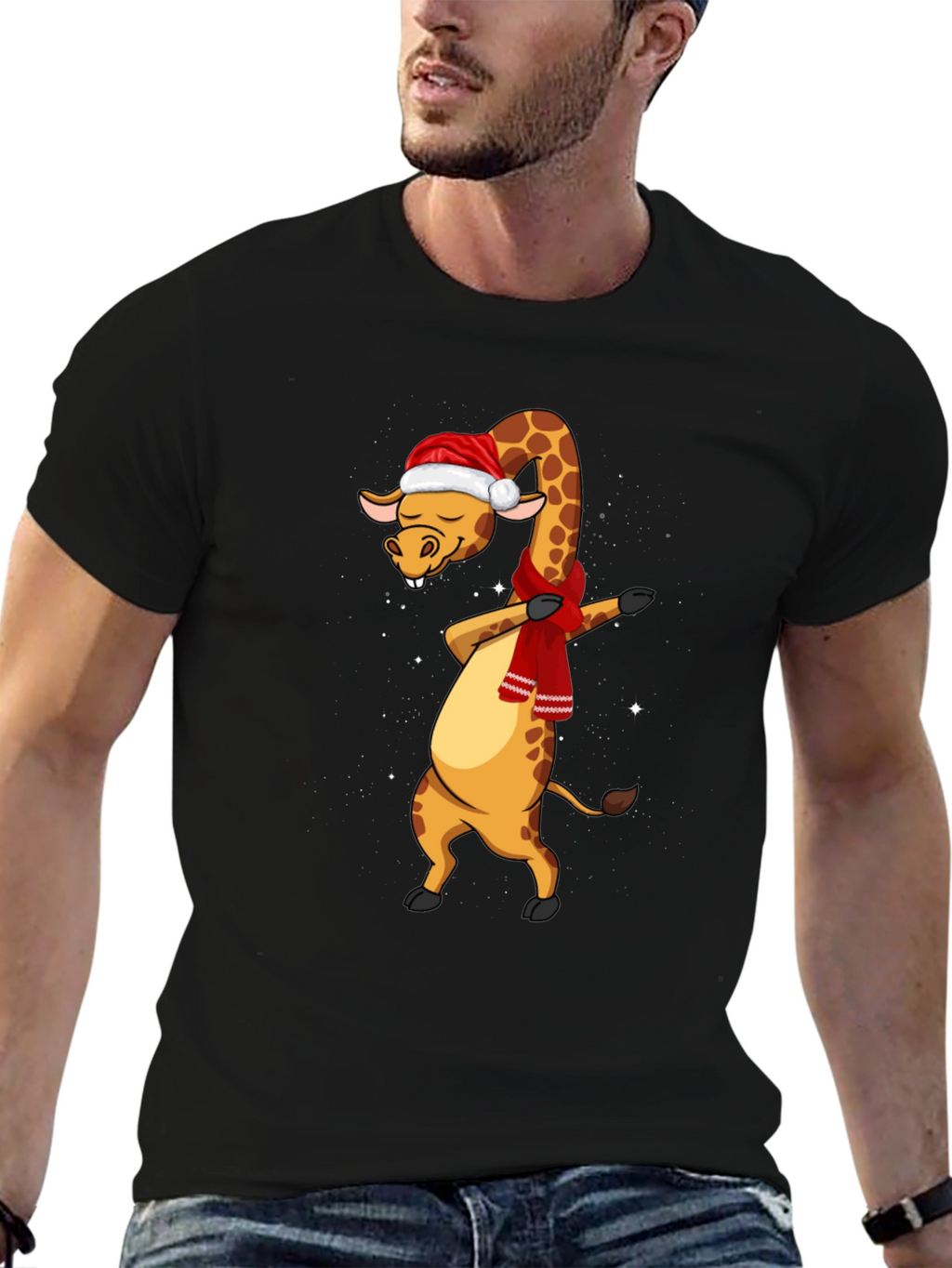Dabbing Giraffe Christmas T-Shirt