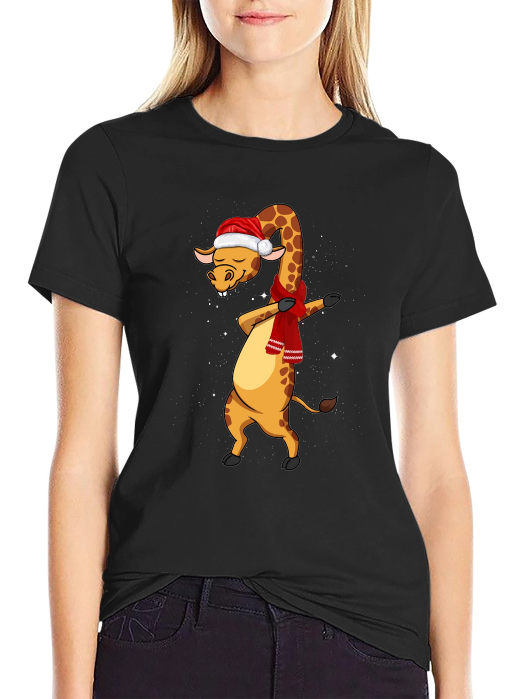 Dabbing Giraffe Christmas T-Shirt