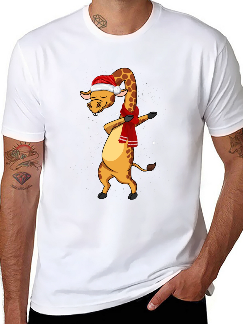 Dabbing Giraffe Christmas T-Shirt