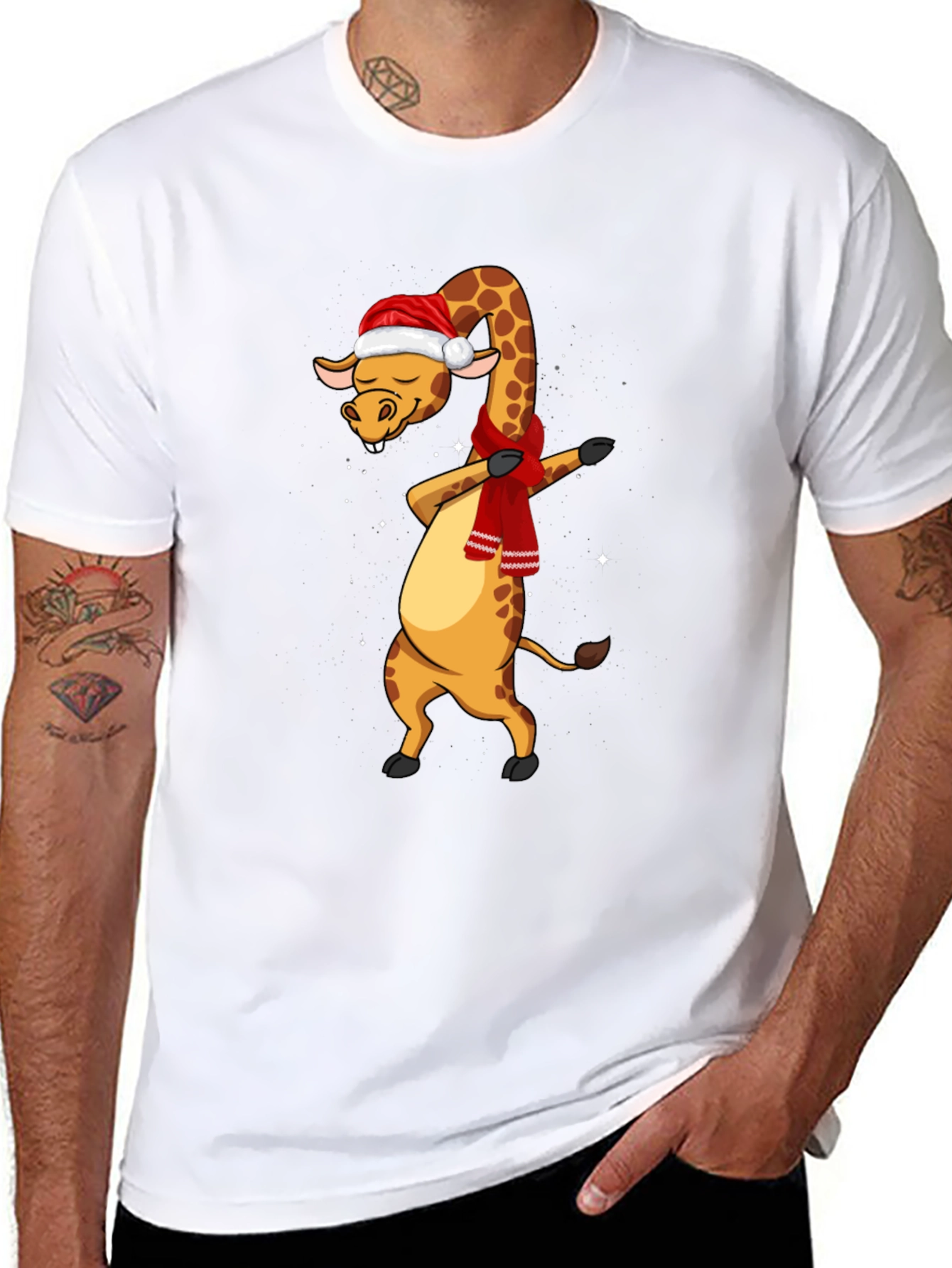 Dabbing Giraffe Christmas T-Shirt