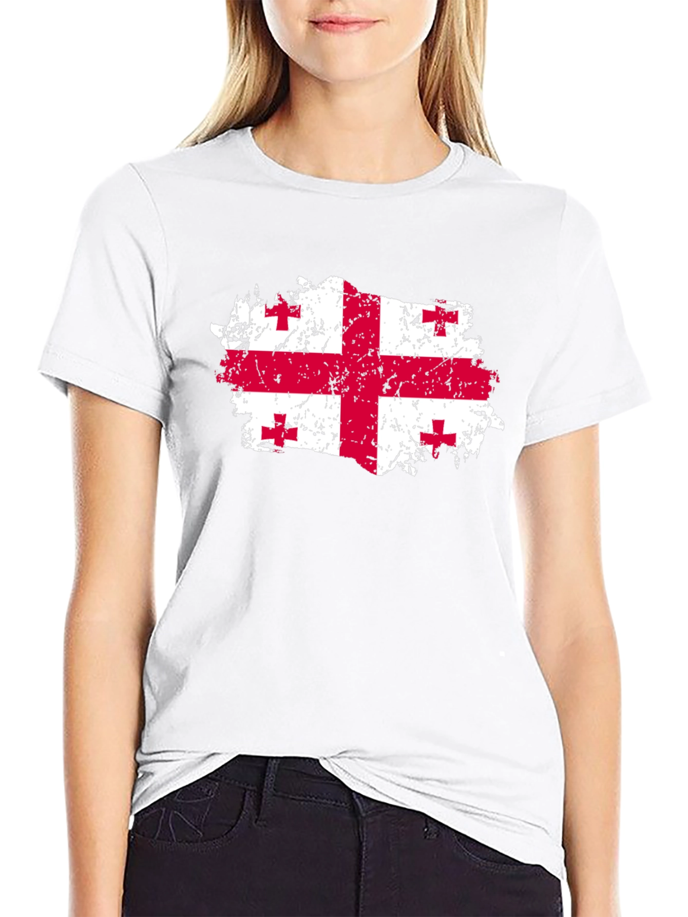Georgia Flag T-Shirt - Distressed Look