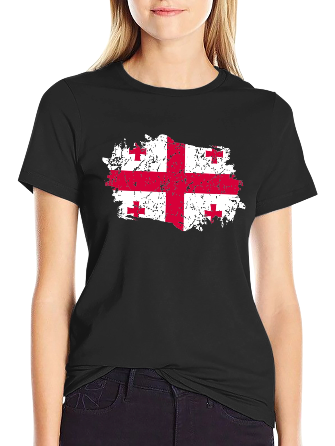 Georgia Flag T-Shirt - Distressed Look