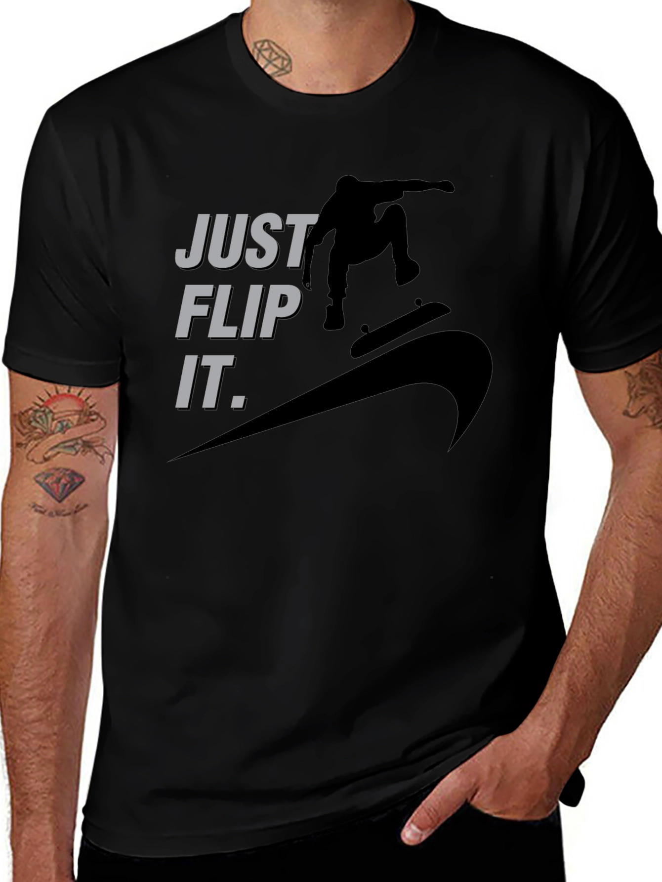 Just Flip It. T-Shirt - Skateboarding Graphic Tee