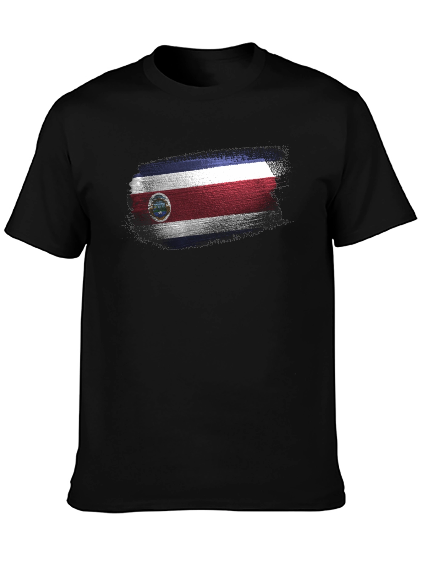Costa Rica Flag T-Shirt Mens Black Tee