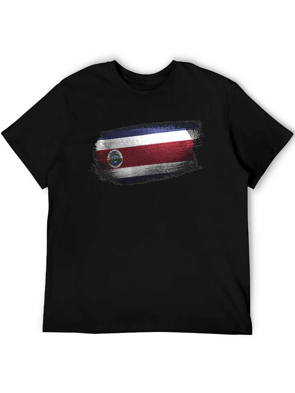 Costa Rica Flag T-Shirt Mens Black Tee