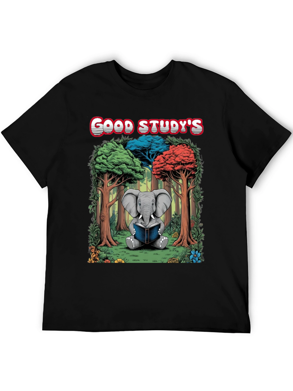 Good Studys Elephant Reading T-Shirt