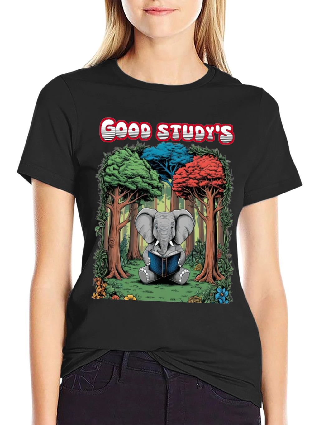 Good Studys Elephant Reading T-Shirt