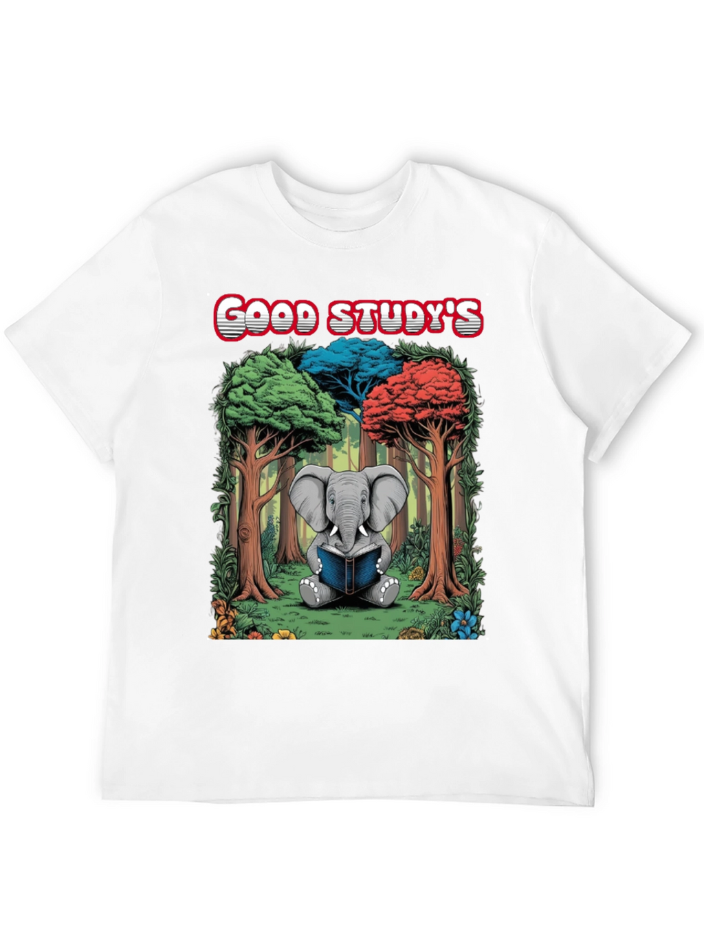 Good Studys Elephant Reading T-Shirt