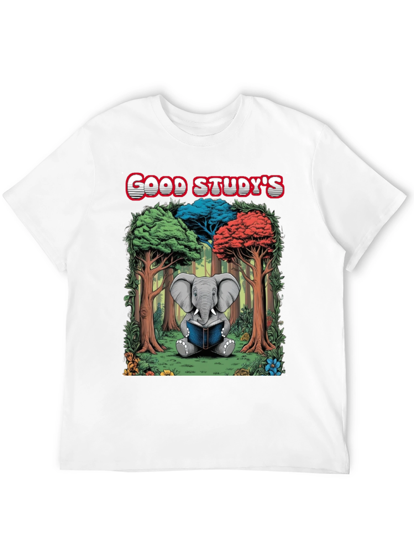 Good Studys Elephant Reading T-Shirt