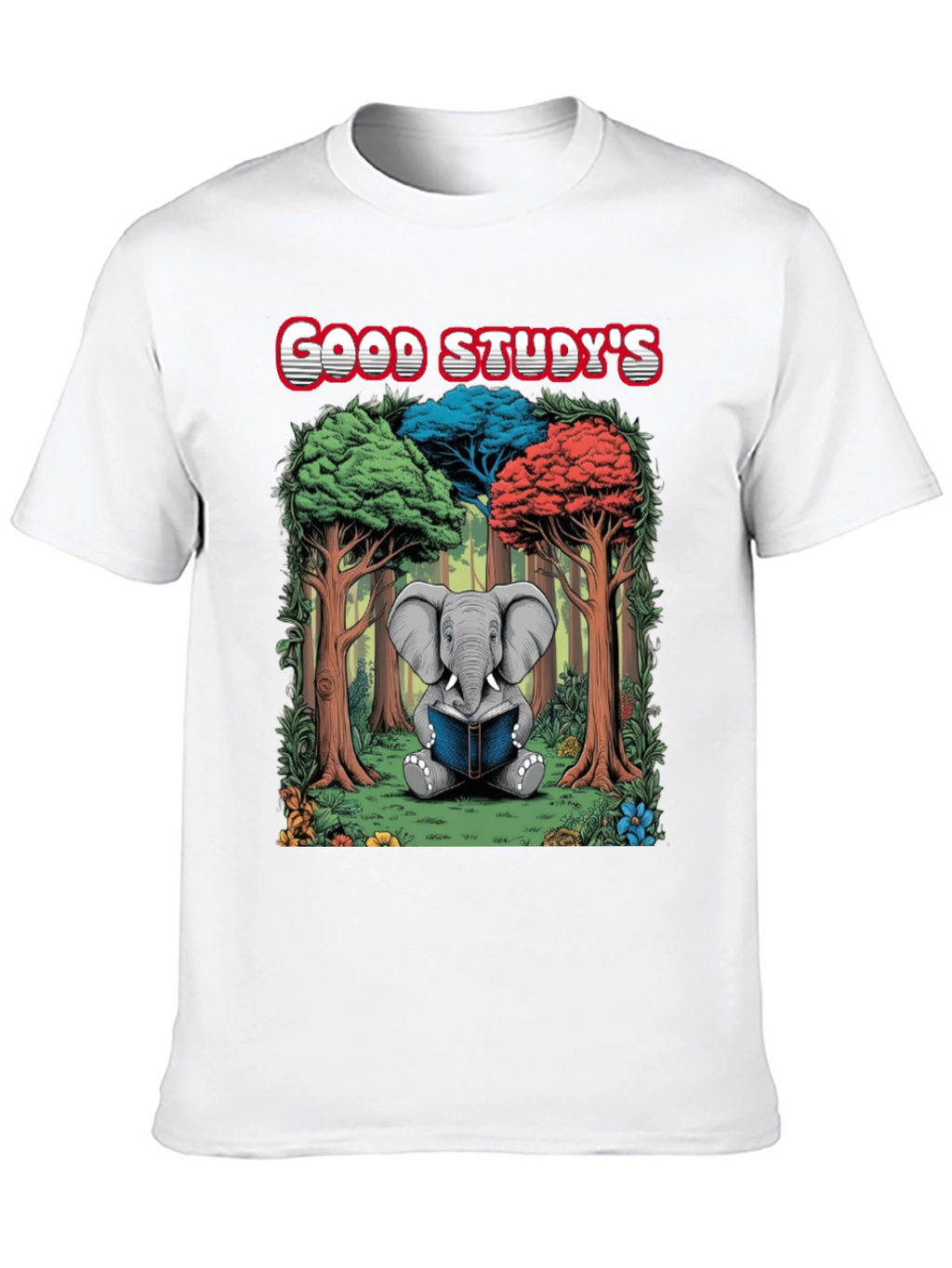 Good Studys Elephant Reading T-Shirt