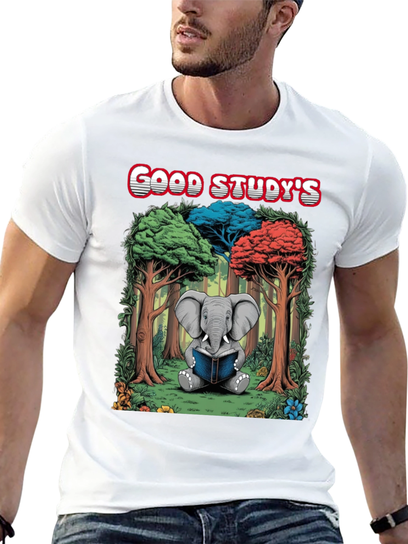 Good Studys Elephant Reading T-Shirt