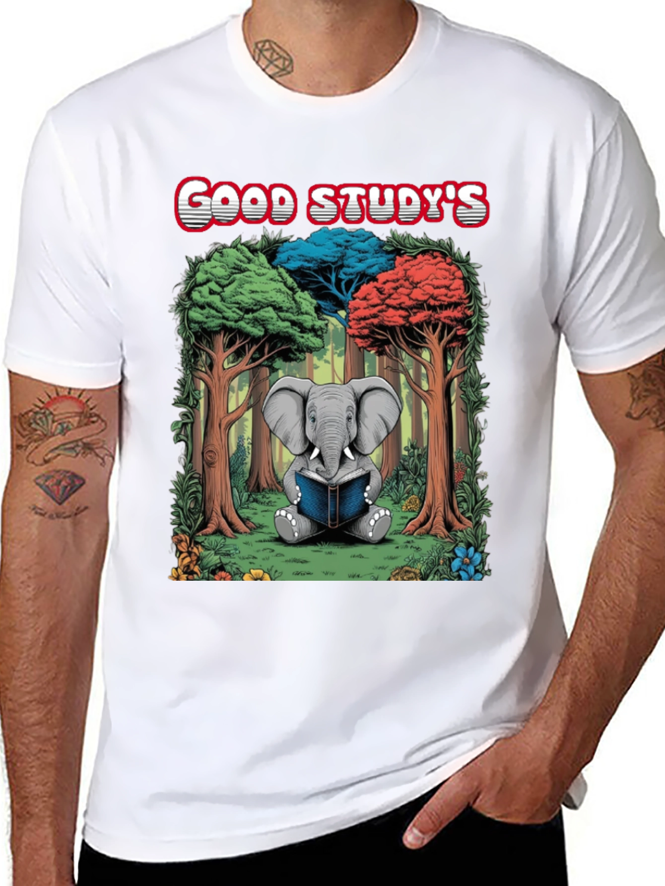 Good Studys Elephant Reading T-Shirt