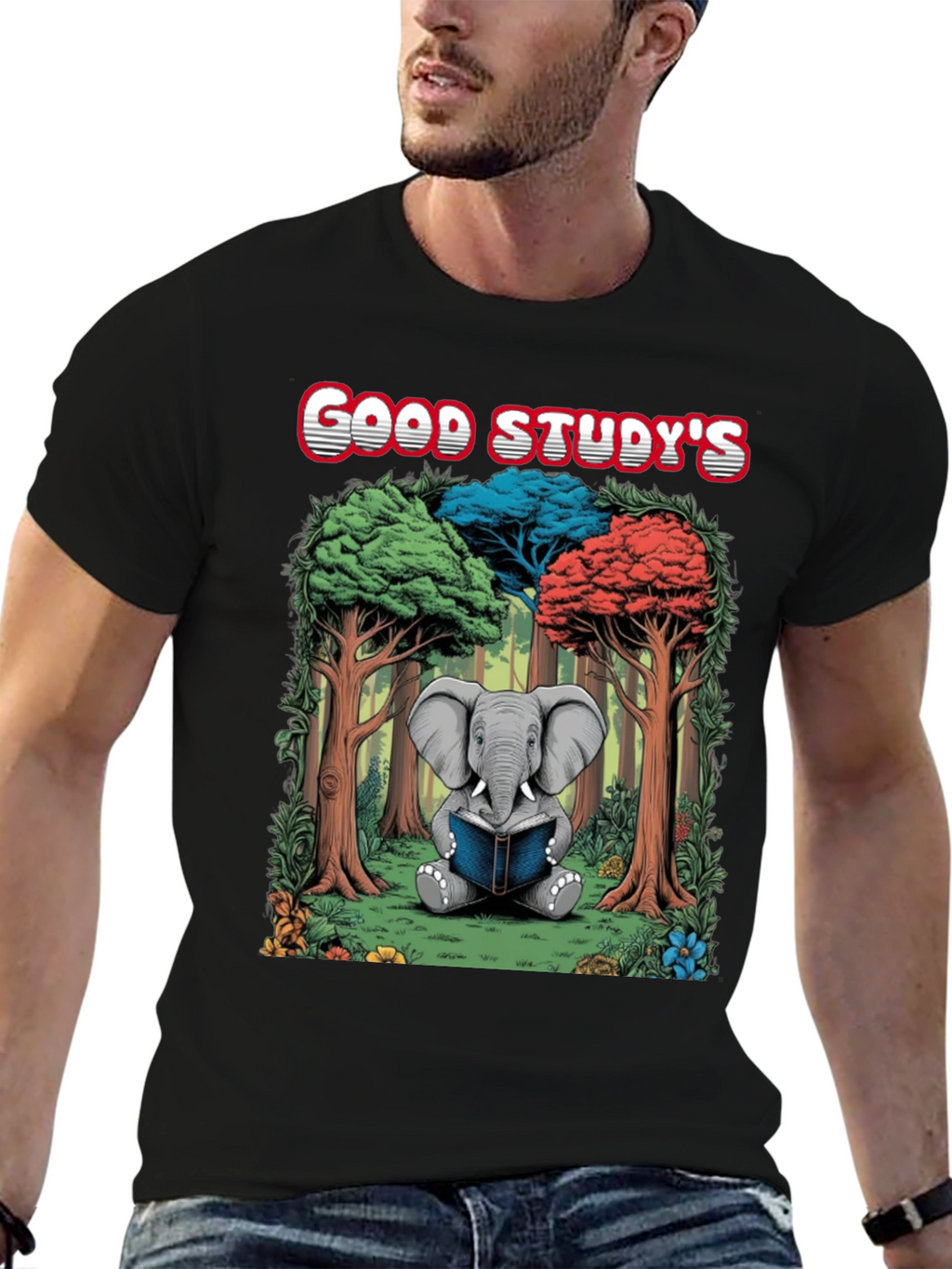 Good Studys Elephant Reading T-Shirt