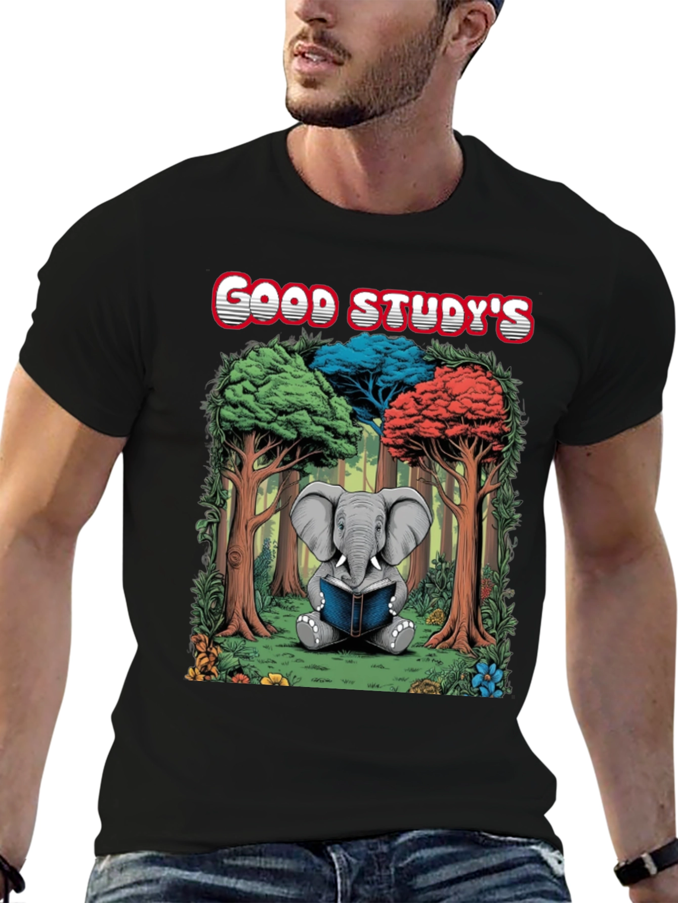 Good Studys Elephant Reading T-Shirt
