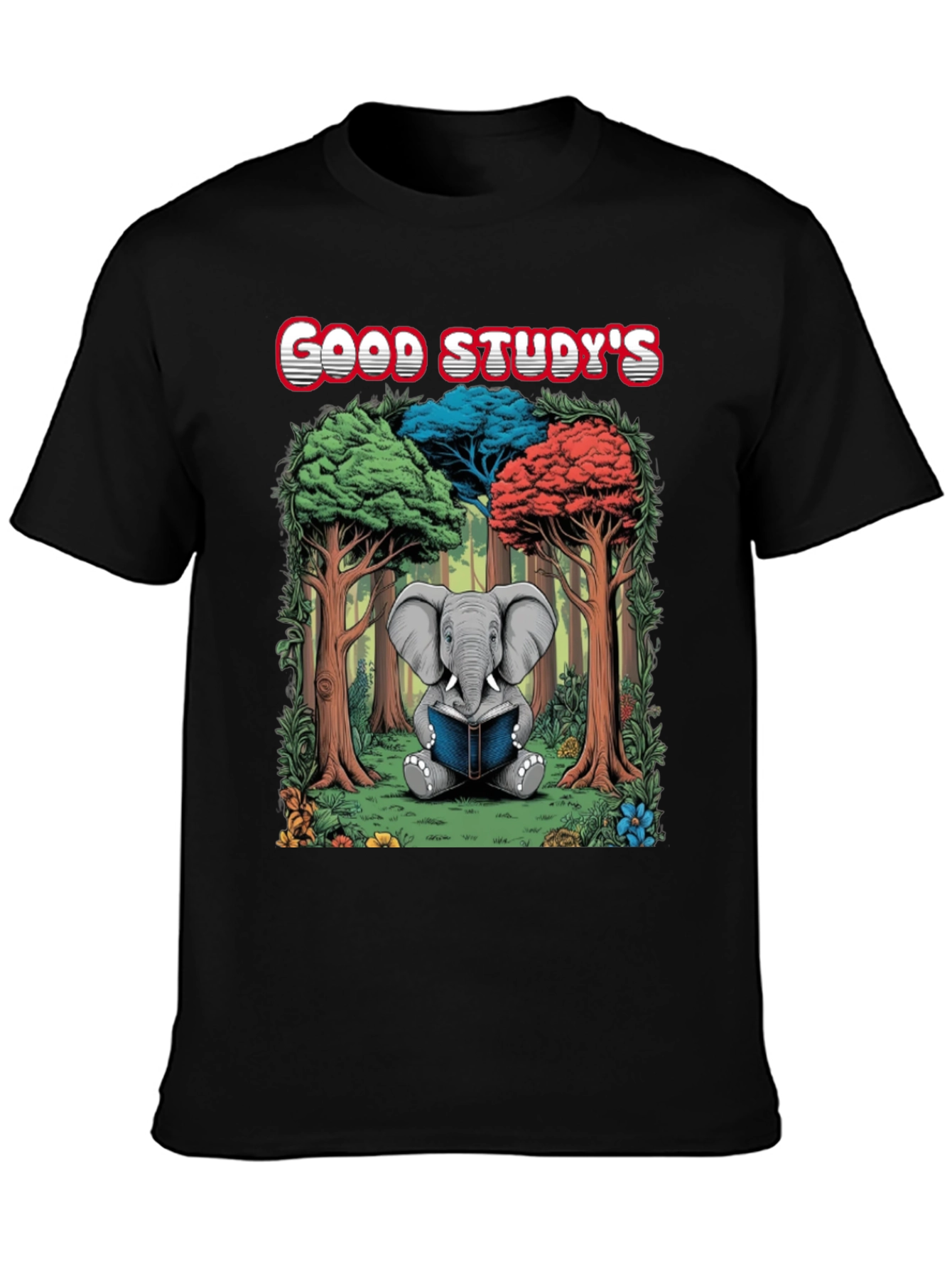 Good Studys Elephant Reading T-Shirt