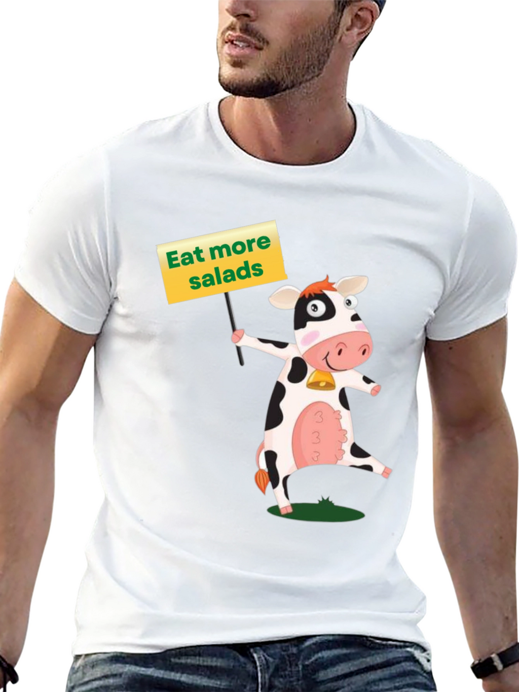 Eat More Salads Cow Graphic T-Shirt