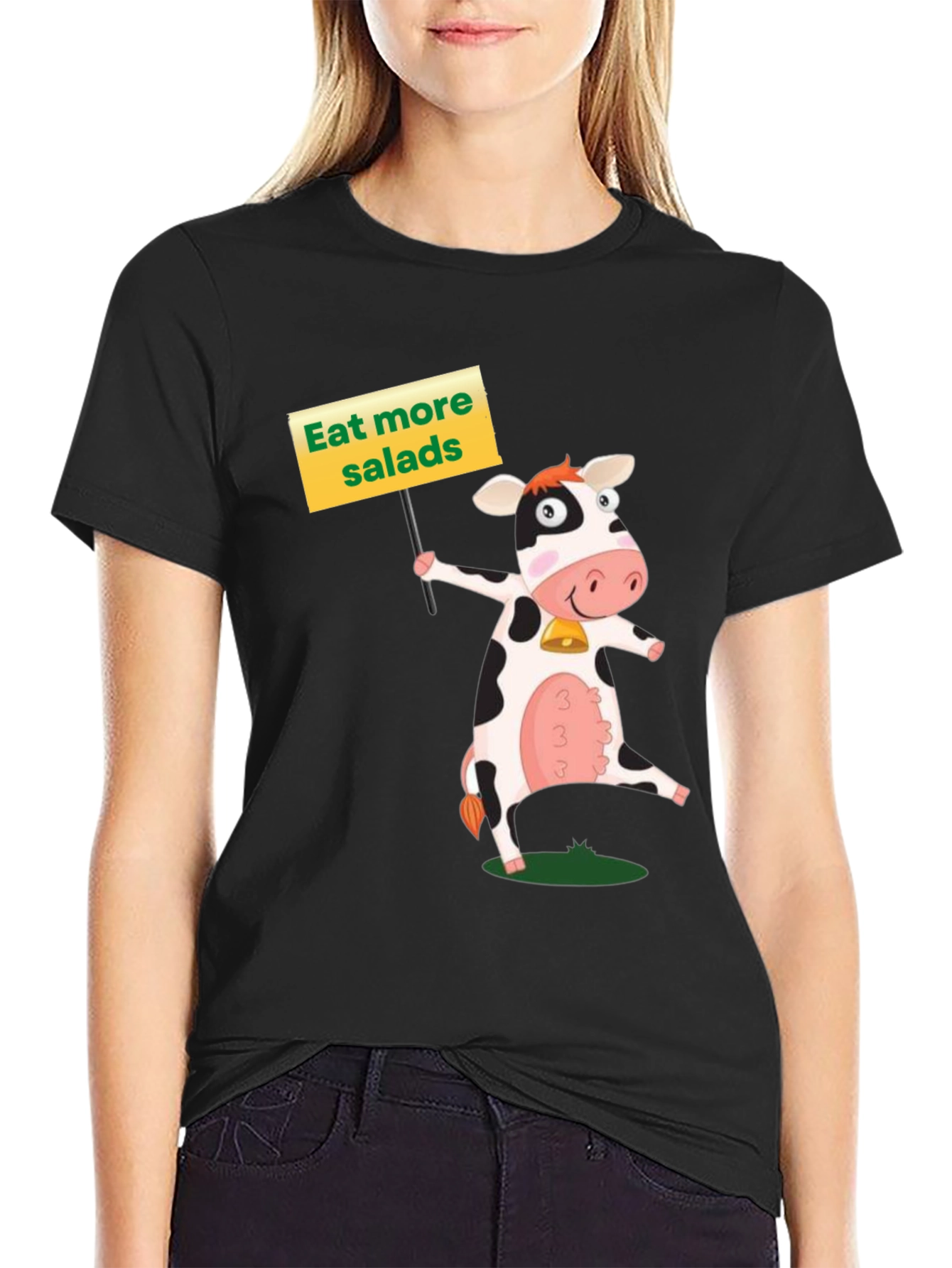 Eat More Salads Cow Graphic T-Shirt
