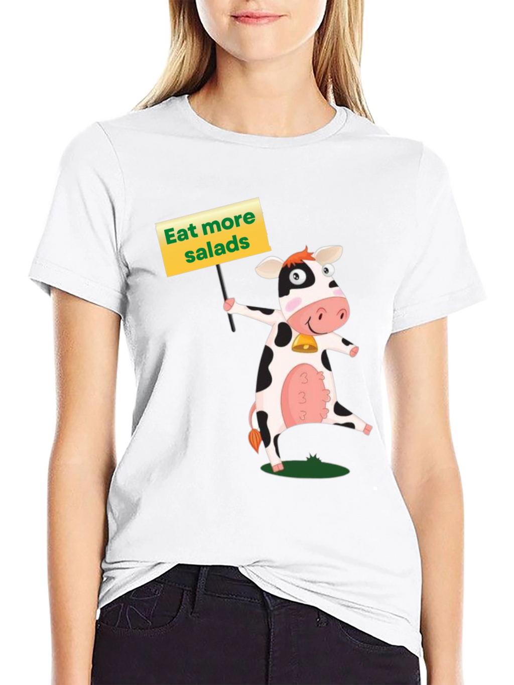 Eat More Salads Cow Graphic T-Shirt
