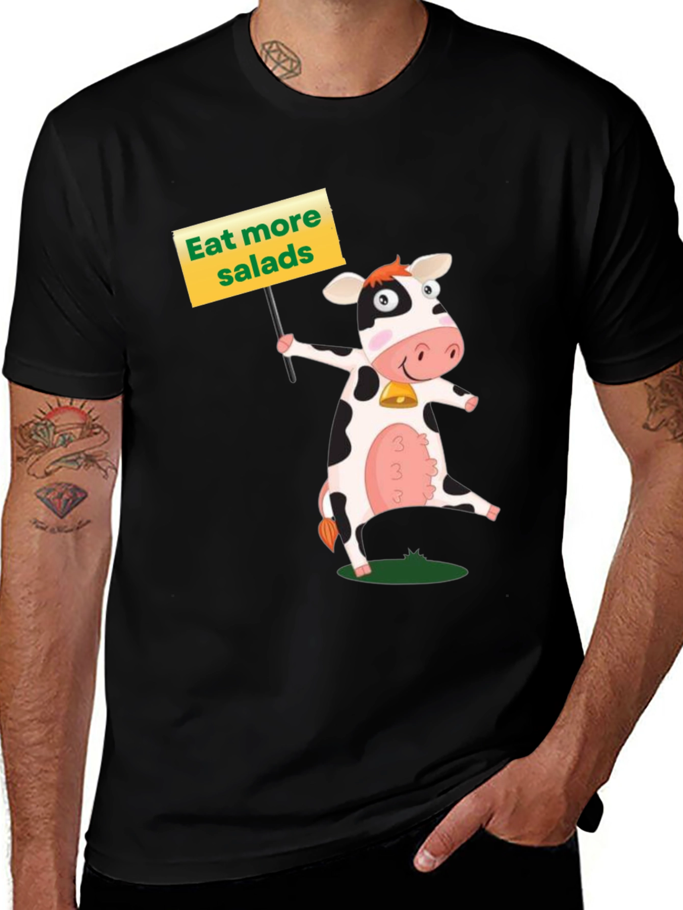 Eat More Salads Cow Graphic T-Shirt
