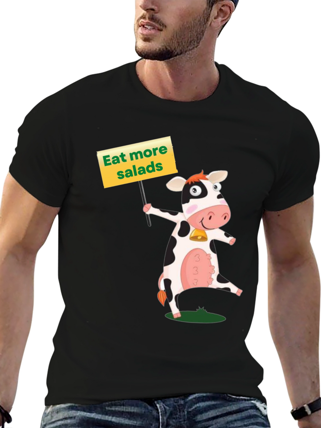Eat More Salads Cow Graphic T-Shirt