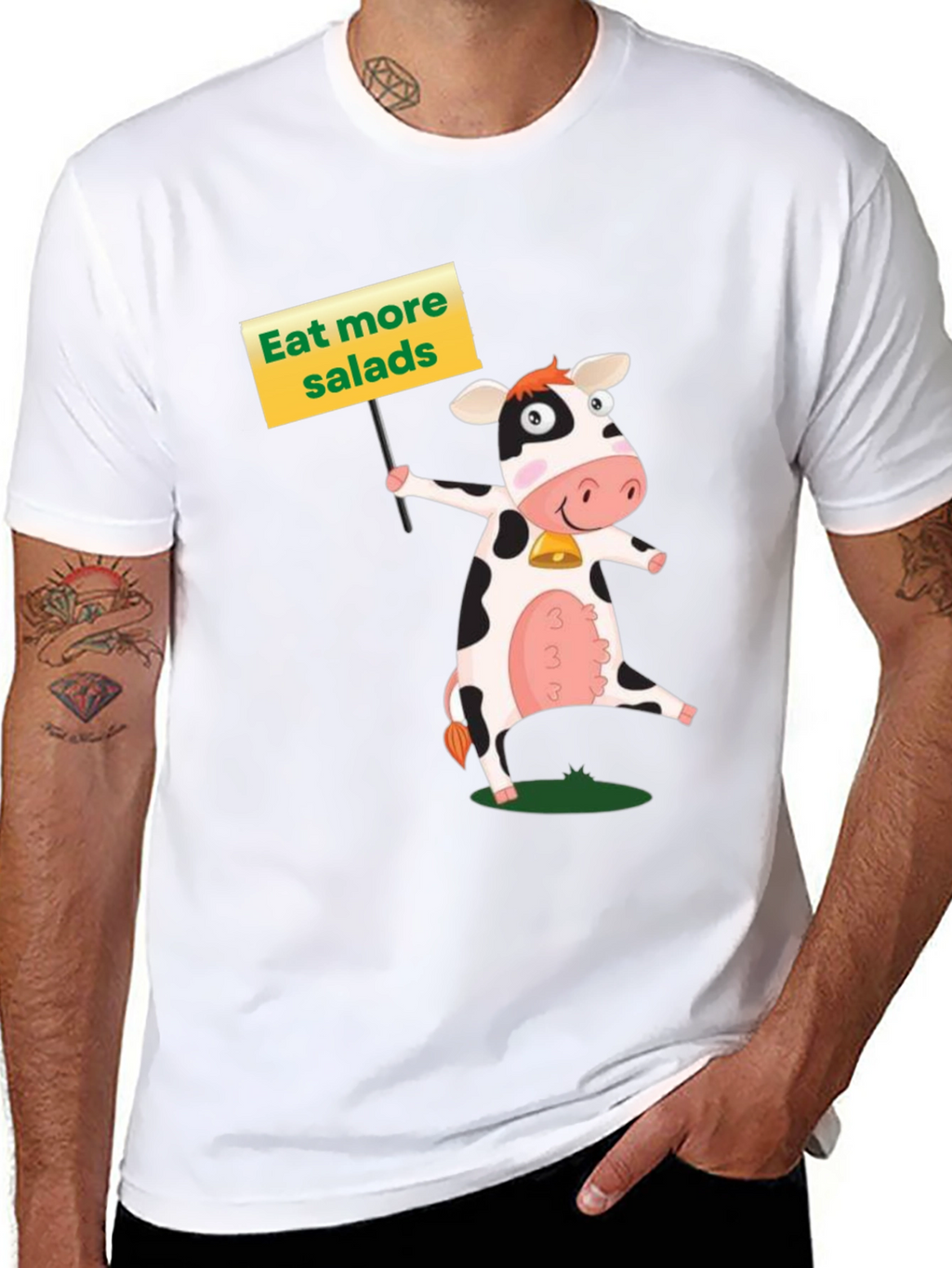 Eat More Salads Cow Graphic T-Shirt