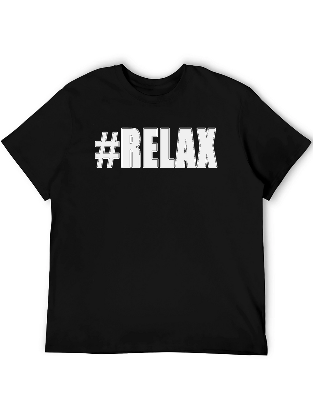 #Relax Black Cotton Graphic Tee