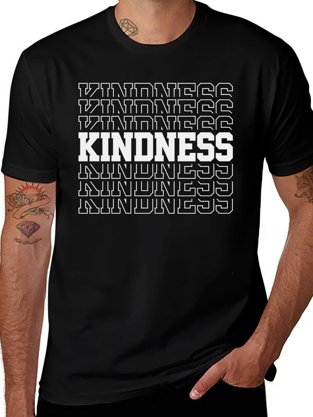 Kindness Graphic Print Black T-Shirt